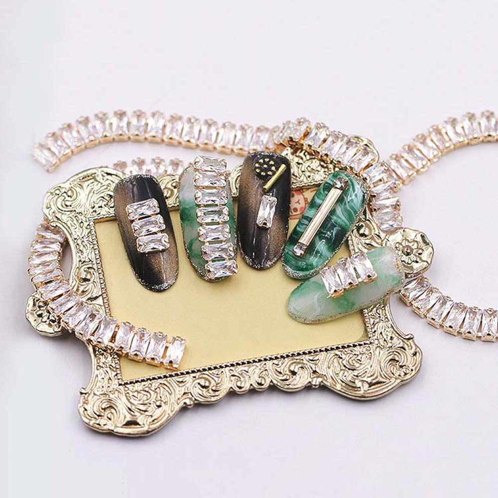 AUGUSTINA Augustina Cakar Berlian Rantai Super Kedip Paduan Charms Gaya Jepang Berlian Ornamen Shiny DIY Dekorasi Kuku