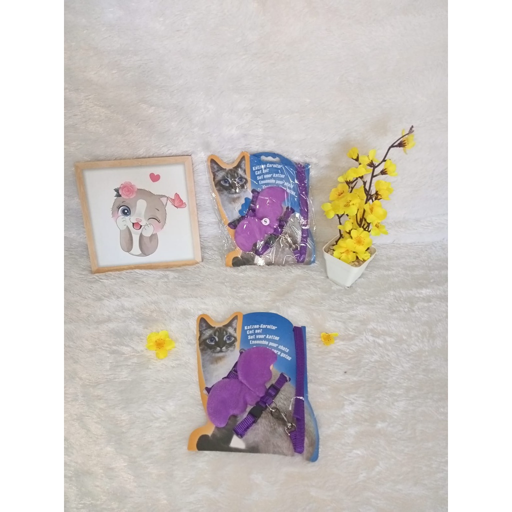 Pet Wing Harness&amp;LeashKit Come With Card/Tali Harness sayap untuk Kucing dan Anjing