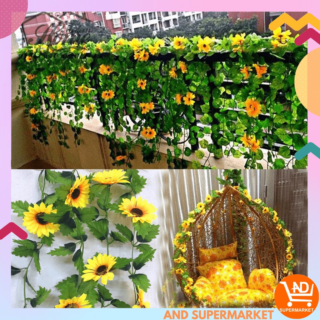 Bunga Matahari Hias Rambat Menjalar Dekorasi Rumah Pernikahan Artificial Flowers Juntai PBP49