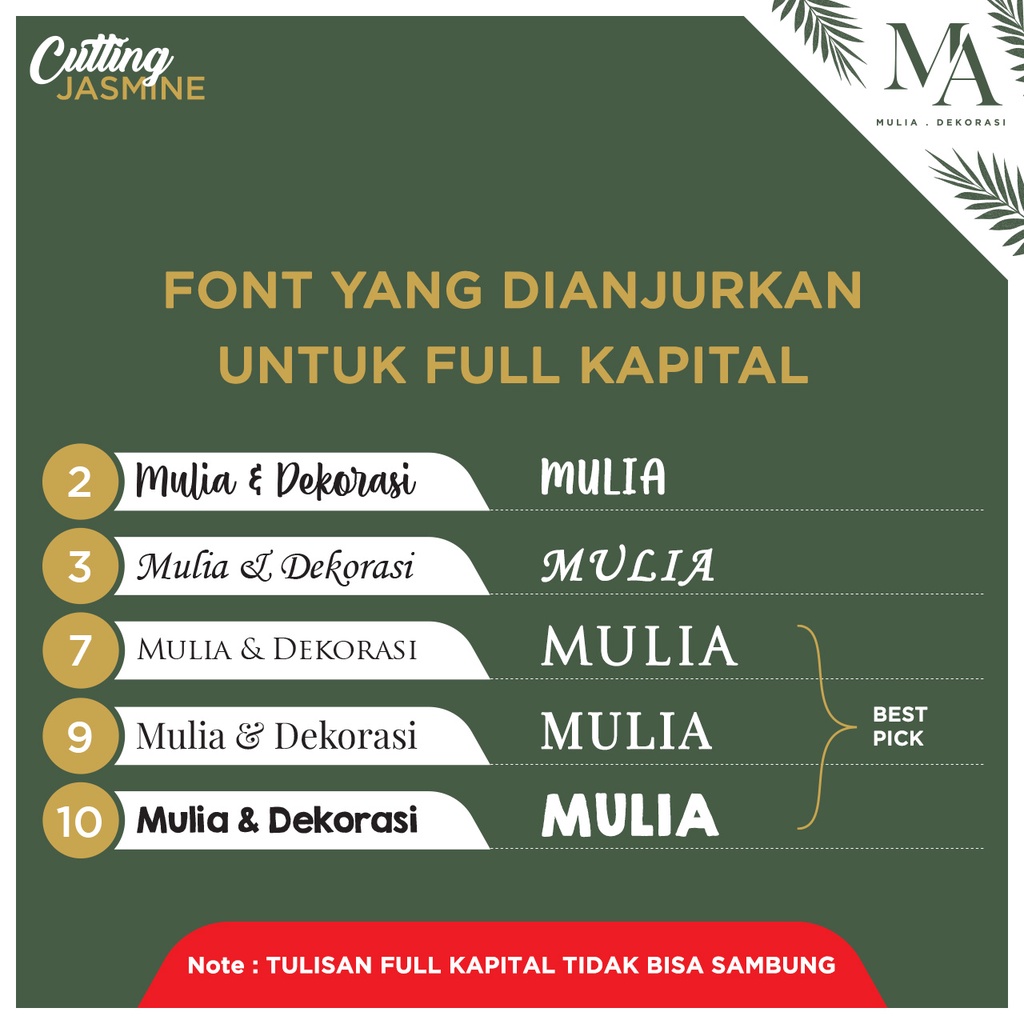 Tulisan Custom Nama Hiasan Dinding Dekorasi Kamar Lamaran Nikahan Ulang Tahun Tasyakuran Kertas Karton Jasmine