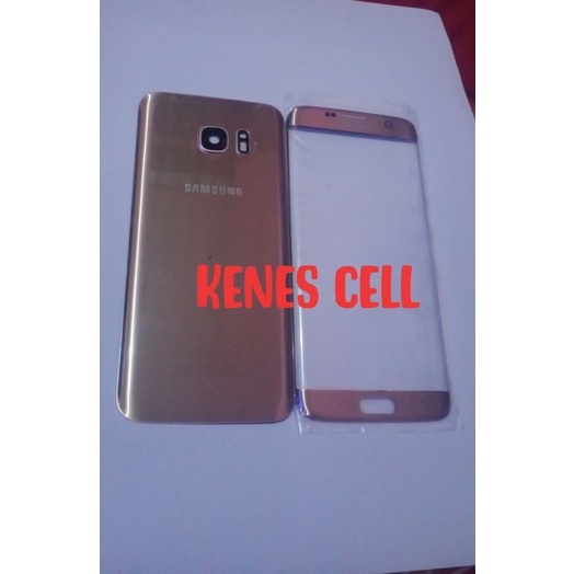 back door backdoor dan kaca LCD Samsung S7 edge original gold