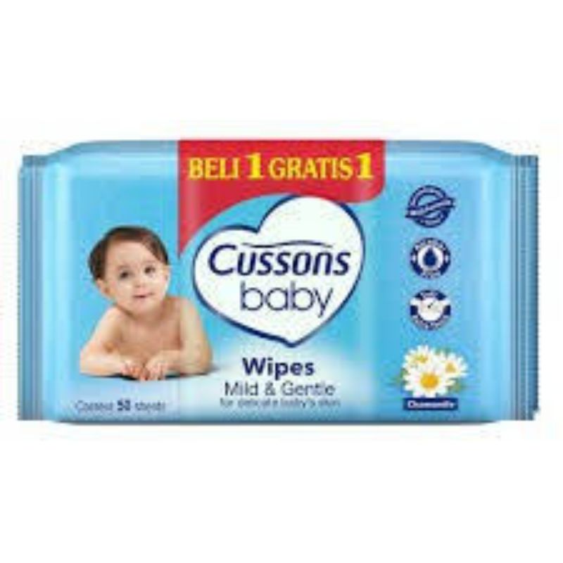 Cussons Baby Wipes 50s + 50s - Cussons Baby Wipe 50s Free 50s - Cusson Tissue Basah Bayi 50s+50S - Tissu Basah Bayi Dual Pack