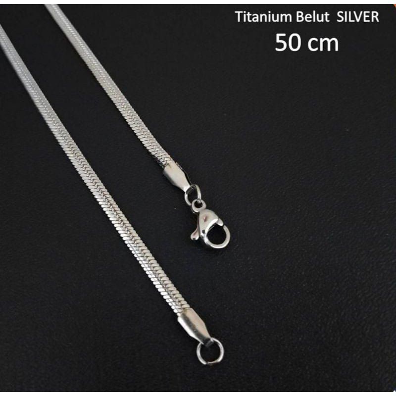 KALUNG TITANIUM STAINLEES TELL PRIA DAN WANITA MODEL GEPENG ANTI KARAT TIDAK LUNTUR SELAMA NYA BAJA