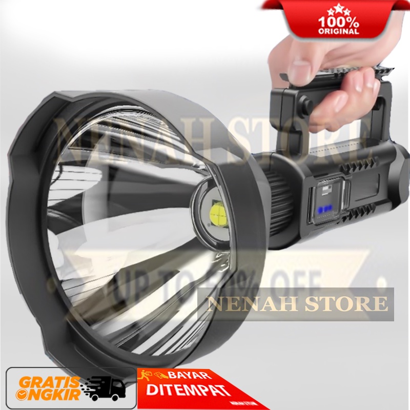 SENTER BESAR JARAK JAUH SUPER TERANG SMILING SHARK W591-P90 - Senter Outdoor Super Terang Hingga 150