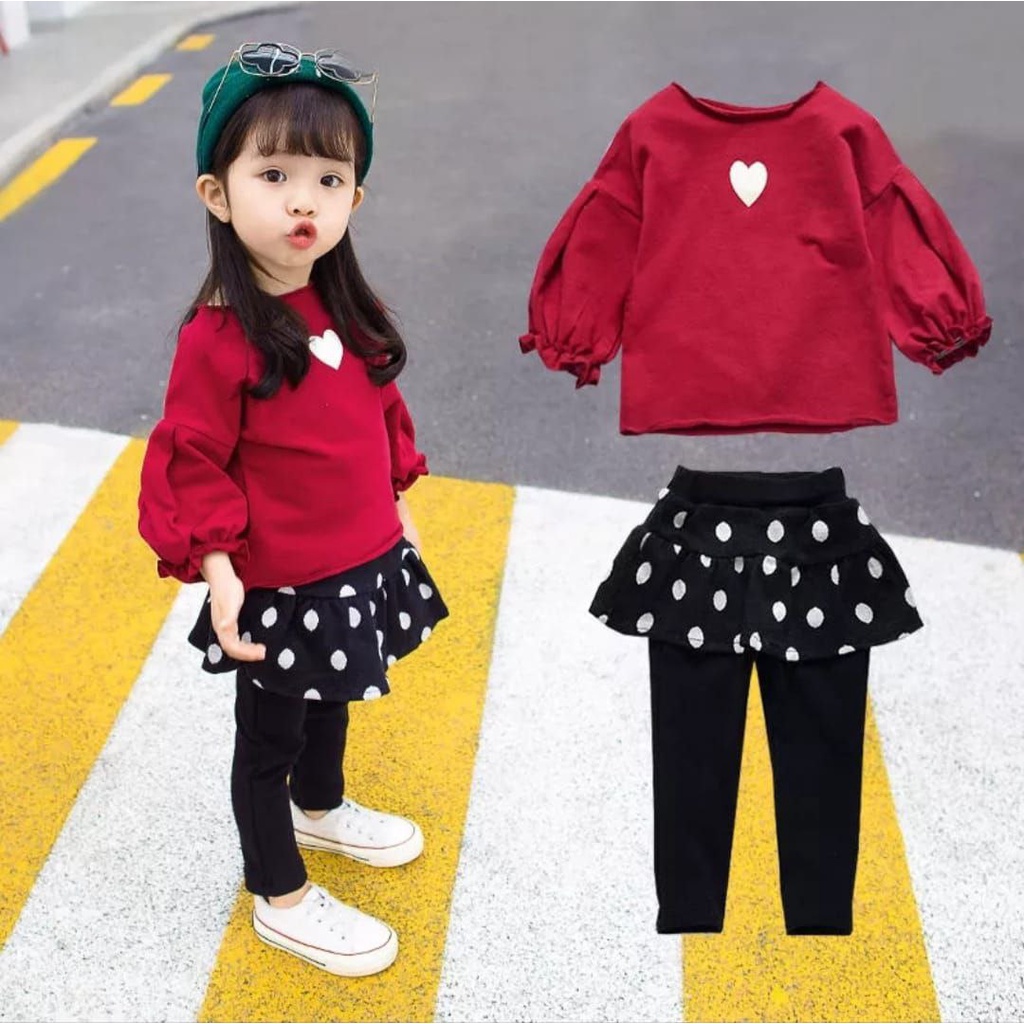 Setelan baju anak import KOREAN STYLE murah Set baju anak perempuan terbaru CLK onde643