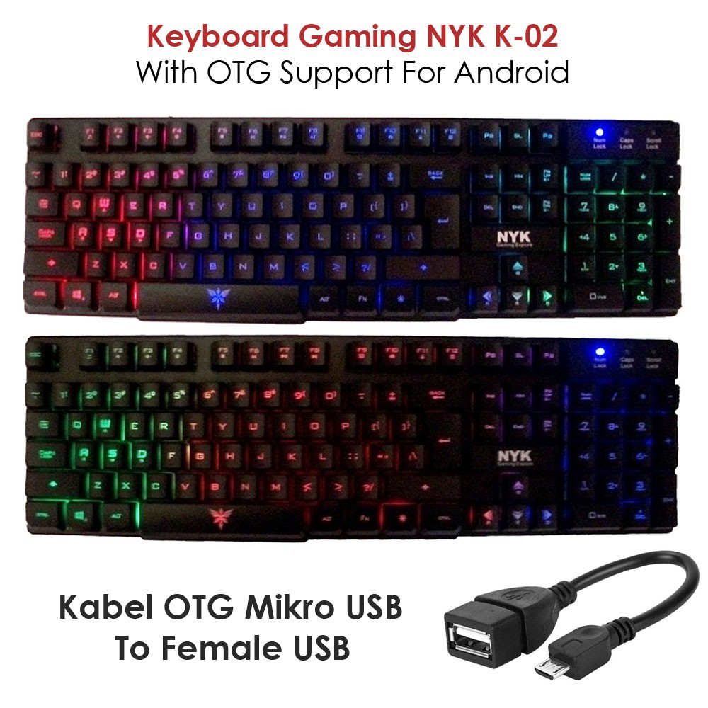 Trend-NYK K-02 Semi Mechanical Keyboard Gaming Free Kabel OTG - Hitam