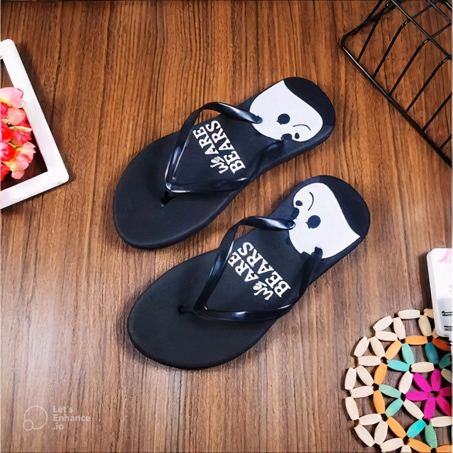 ( BISA COD ) SANDAL JEPIT SENDAL SPON TERBARU MOTIF WE ARE BEAR LUCU IMUT BISA GROSIR