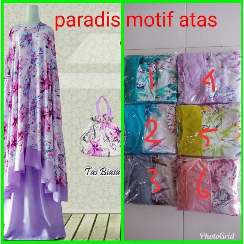 Mukena Paradis Motif Atas Kain Bali
