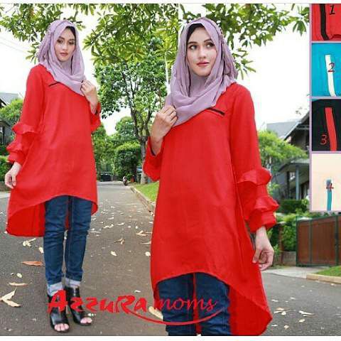 Baju Wanita Tunik Zara Tangan Rempel