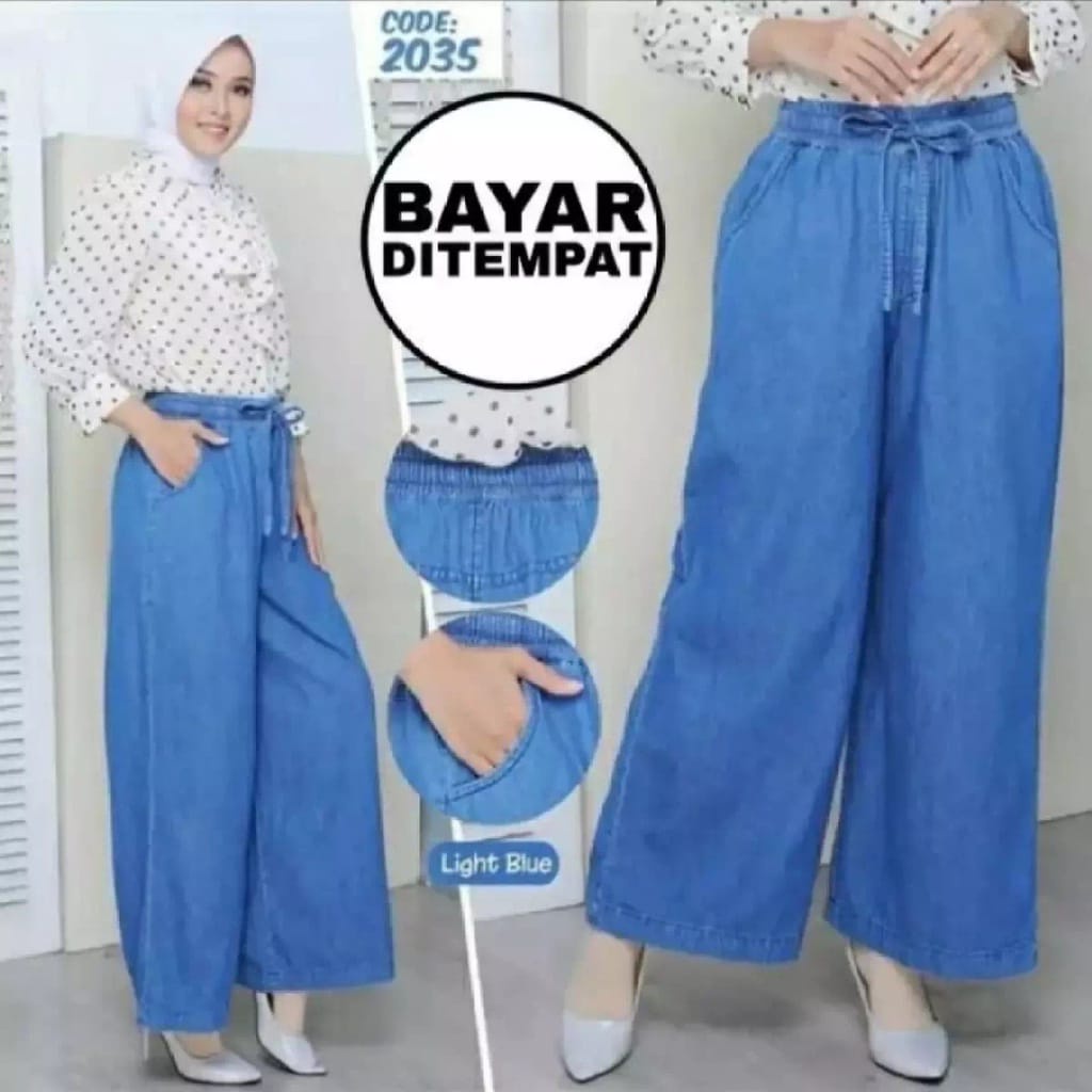 KULOT JEANS WASHED WANITA
