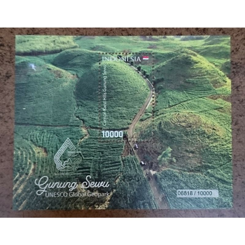 

Souvenir Sheet Indonesia Seri Gunung Sewu Unesco Global Geopark 2021