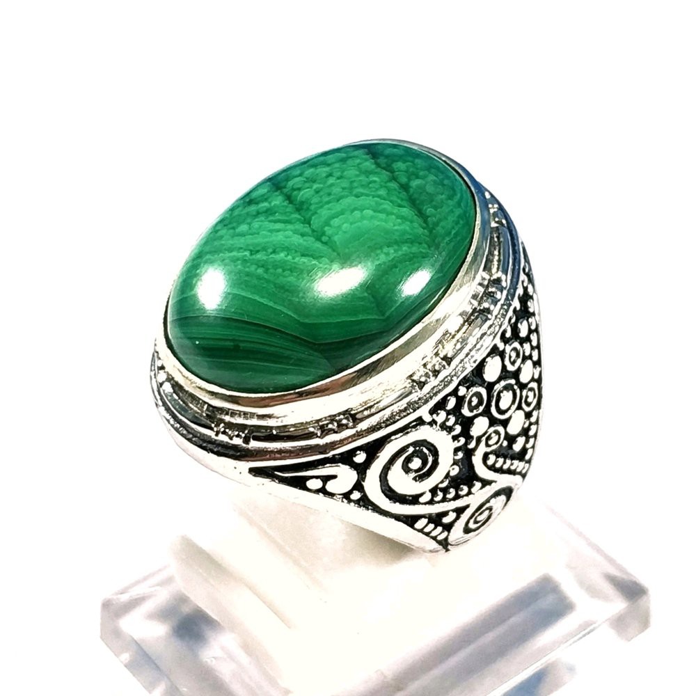 CINCIN BATU AKIK NATURAL GREEN MALACHITE