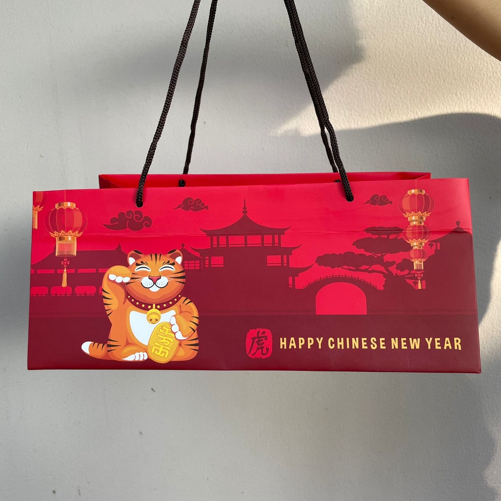 

(5 Pc) Paper Bag 31x19x13 Papebag IMLEK Free Tag CNY utk Dos Kue Lapis Bolu Box Chiffon Pudding DessertBox