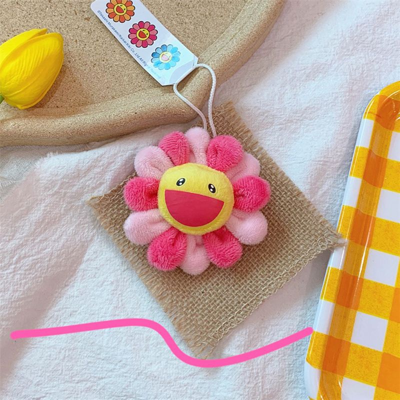 Zzz Anak Wanita Musim Panas Pelangi Bunga Matahari Palsu Untuk Boneka Gantungan Kunci Bros Pin Lucu