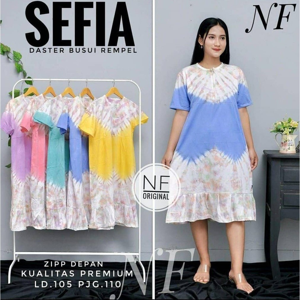 DASTER KAOS SEFIA BUSUI REMPEL KAOS COTTON 30S BAJU TIDUR LENGAN PENDEK BATIK PEKALONGAN COD BATIK M