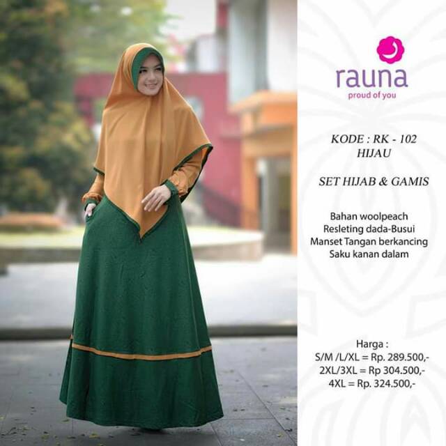 RK102 Hijau/GAMIS RAUNA/GAMIS RAHNEM/DISCCOUNTT
