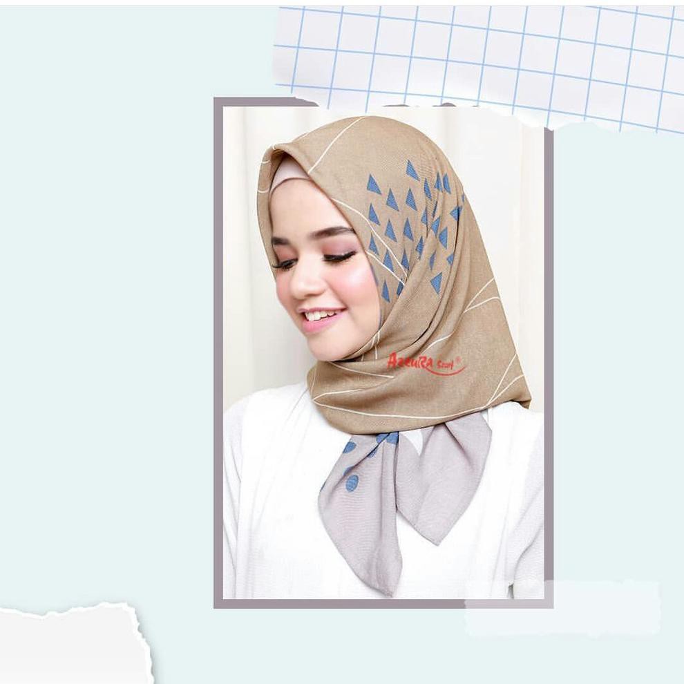 Jilbab Segiempat Chromic Serat Perancis Motif 2 By Azzura - Hijab  Scarf Square Murah Original
