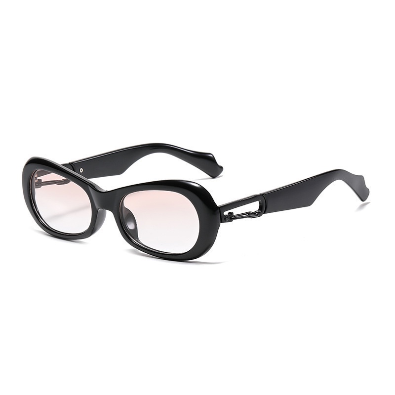 (YUZHU) COD Kacamata Gaya Korea Fashion Wanita/Pria Retro Oval Shades Hip-Hop Kacamata Pesta