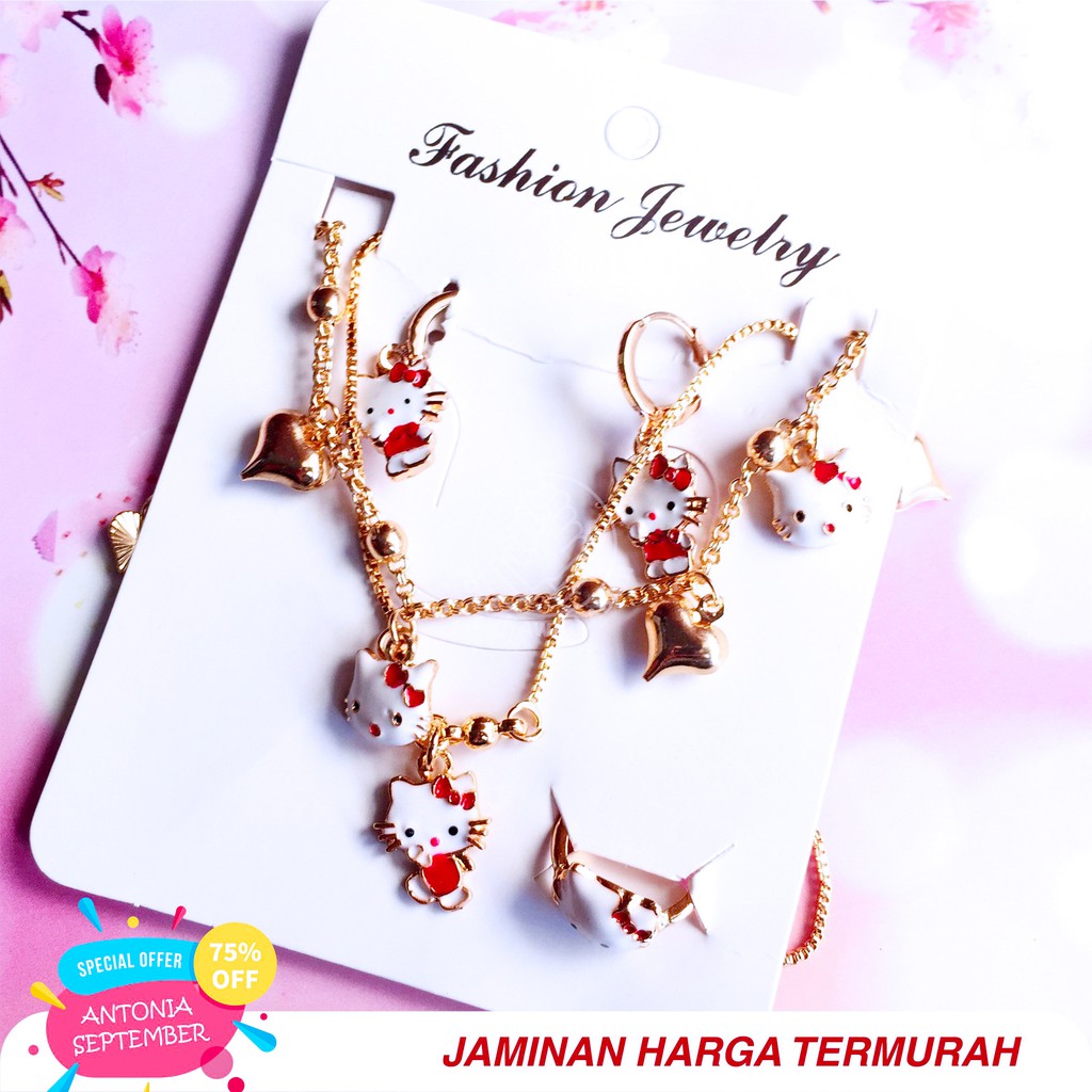 BAYAR DI TEMPAT!!!kalung set lengkap anak set hello kitty#1 random