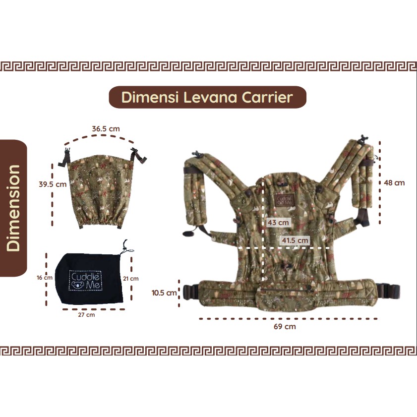 Cuddle Me Levana Carrier Gendongan Stretchy Bayi Ergonomis SSC Original Motif Cuddleme M Shape