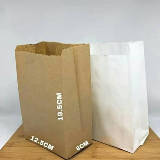 

R646T75R-Sale- Paper Bag / Kantong Kertas Putih Untuk Roti, Fried Chicken, Snack Dll