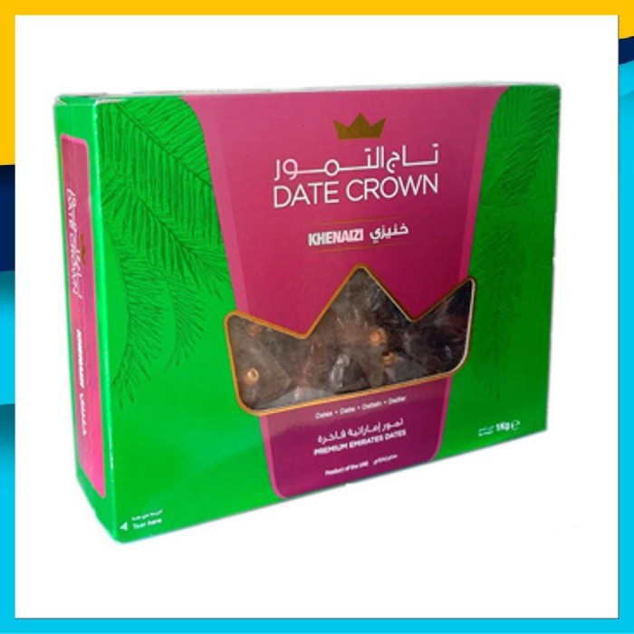 Promo Kurma Date Crown Khenaizi Berat 1 kg BPOM kemasan terbaru