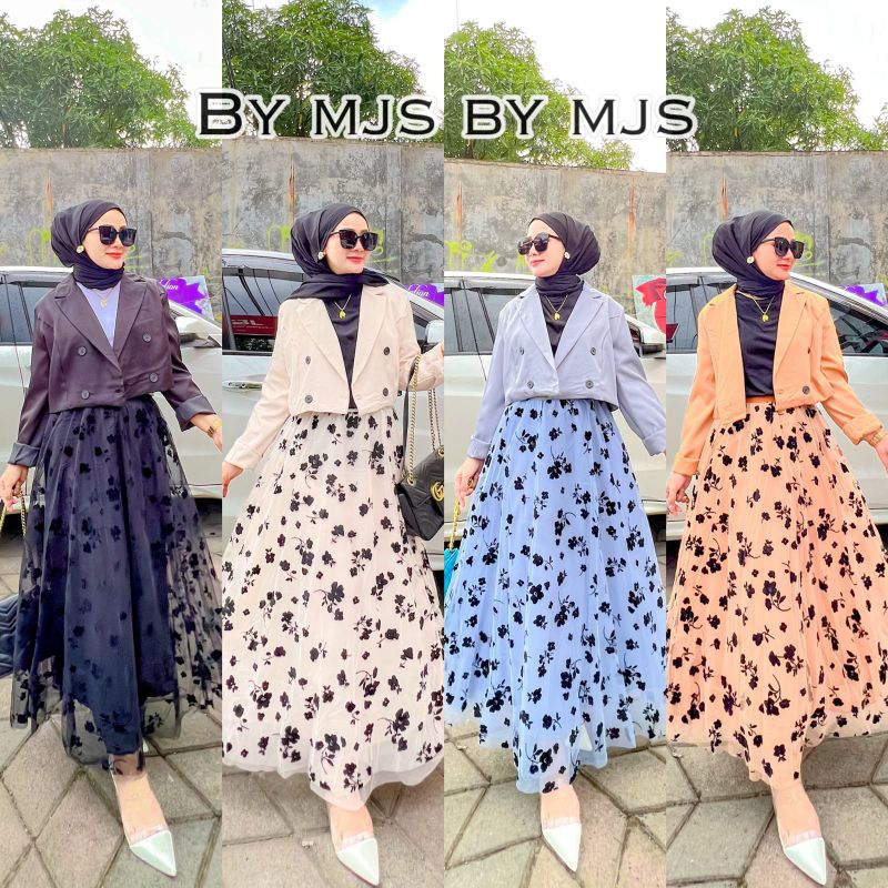 READY STOCK TANIA SET ROK/SET ROK BLAZER TUTU TILLE FLOWER/SET ROK TANIA ORI IMPORT REALPICT