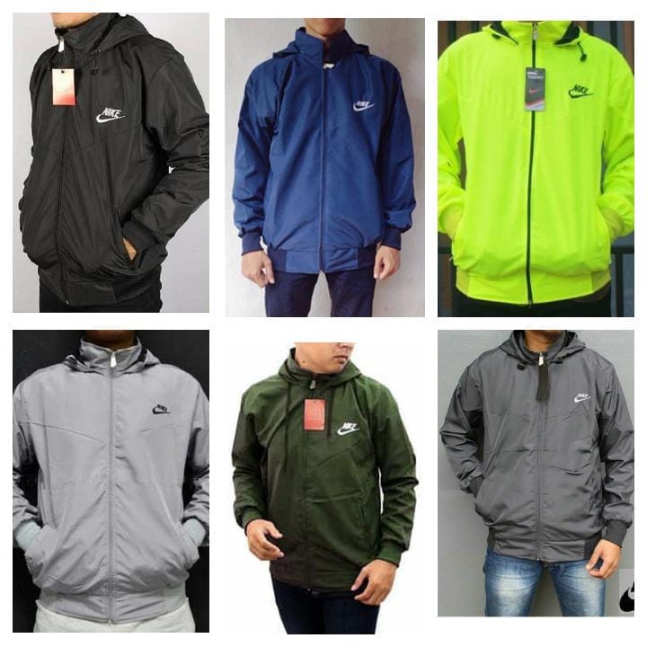 Jaket Pria Nike Parasut Windrunner Polos Sporty Olahraga Sepeda Running and Jogging-2