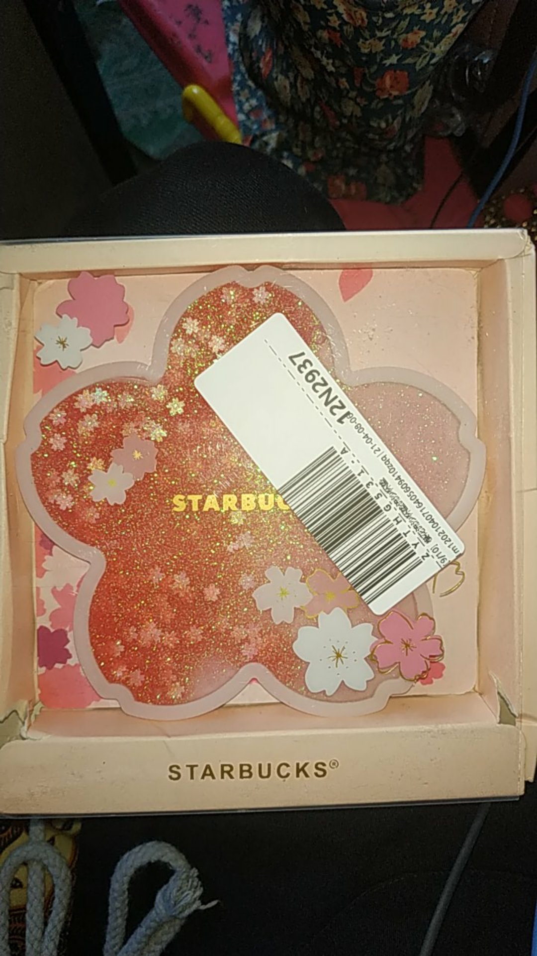 (homeliving) Coaster / Tatakan Gelas Bahan Silikon Motif Kelinci / Bunga Sakura Aksen Quicksand