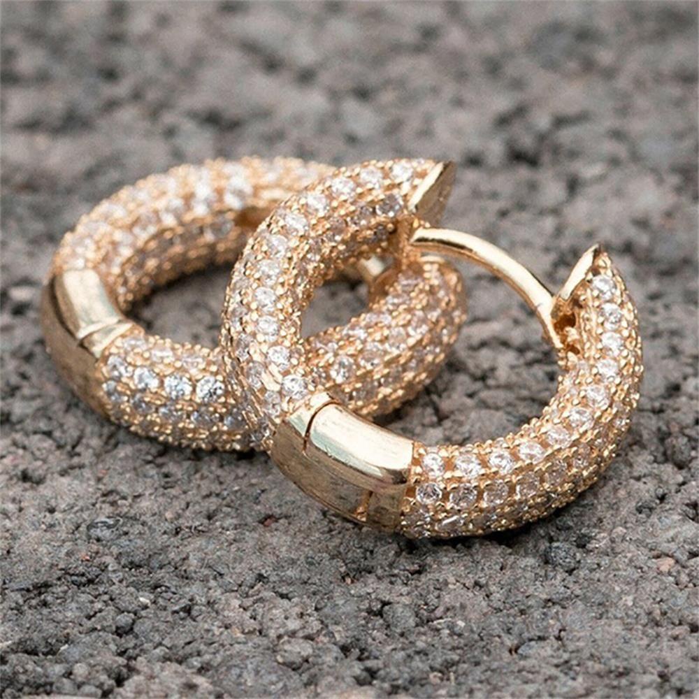 Preva Full Zirkon Anting Wanita Pria Helix Cartilage Tragus Cubic Zirconia Huggie Hoop Earring Hoop Menjuntai Ear Stud