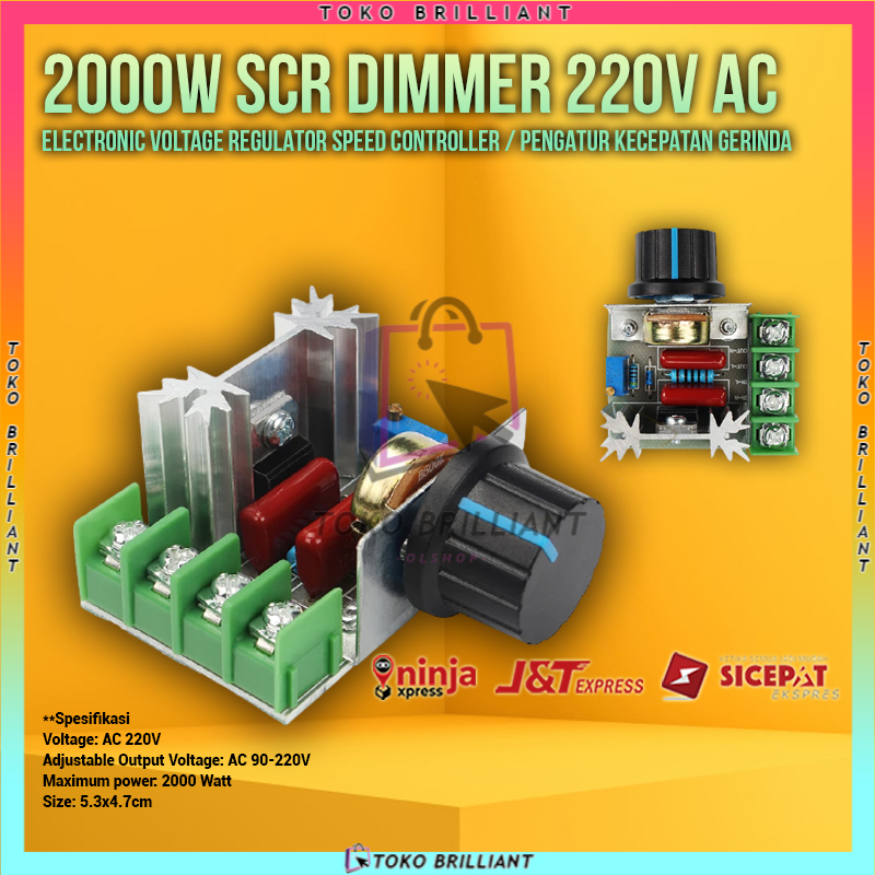 AC 220V 2000W SCR Voltage Regulator Dimmer Speed Controller Thermostat BISA COD