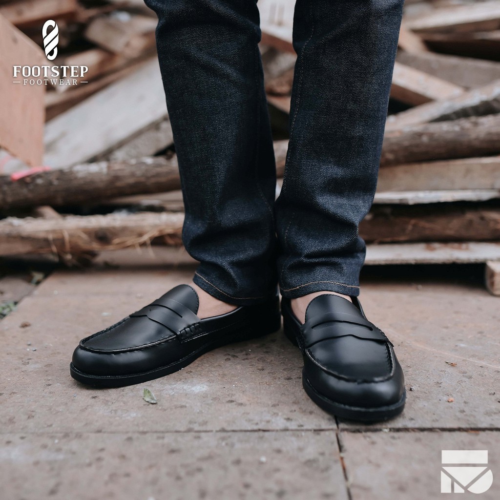 Sepatu Casual Klasik Pantofel Pria Cowok Men Slip On Footwear | Arbeiten 0.1 Black | FORIND x FSTP