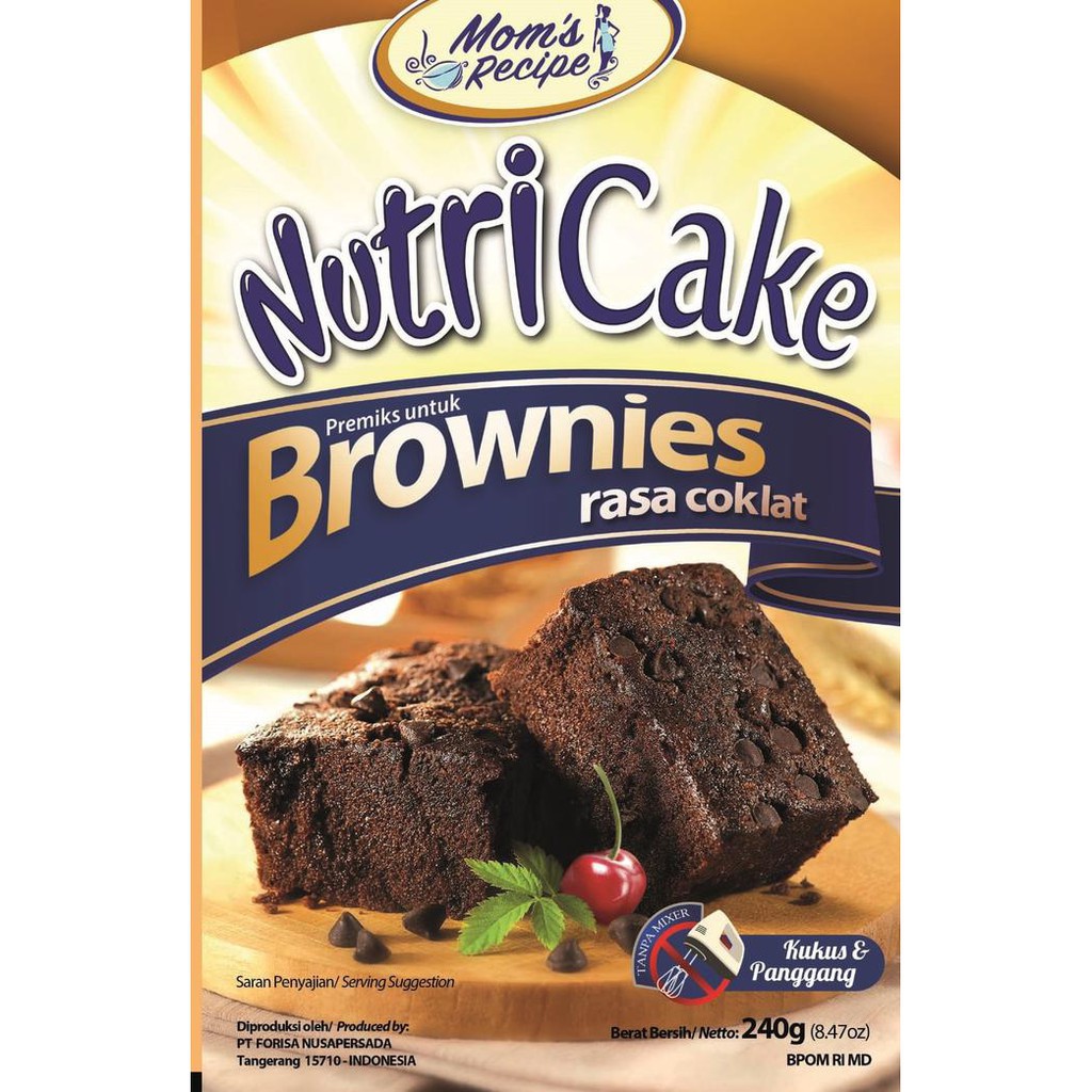 230Gr nutricake tepung brownies rasa COKLAT tanpa mixer praktis dan instan