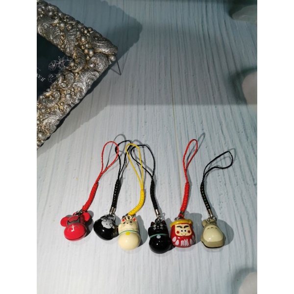 gantungan hp lonceng kecil jingle bells karakter keychain keyring mobile phone straps pendant