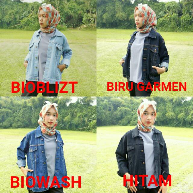  Jaket  jeans  levis cewek wanita oversize viru pudar biru  