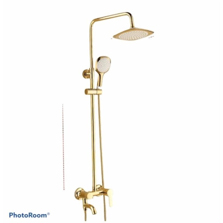 Shower Coulomn GOLD mengkilap Stainless Sus 304 shower Tiang wall shower Bathub