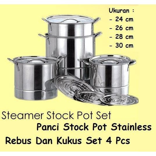 Panci Steamer/Stock Pot Set isi 4