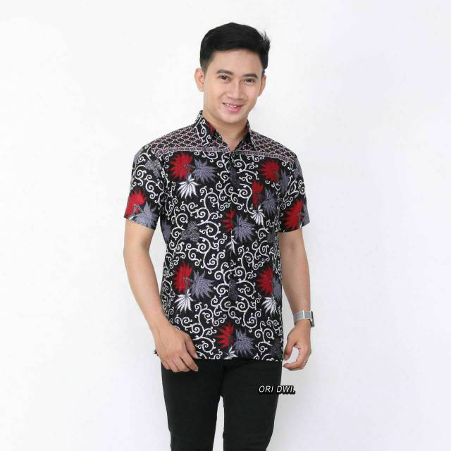 HRB026 Kenongo Hem Kemeja Batik Pria Katun Primis Premium Halus M L XL XXL