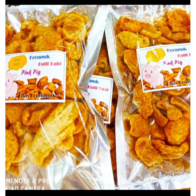 Kerupuk kulit babi ( non halal) asli Pontianak 50 grm