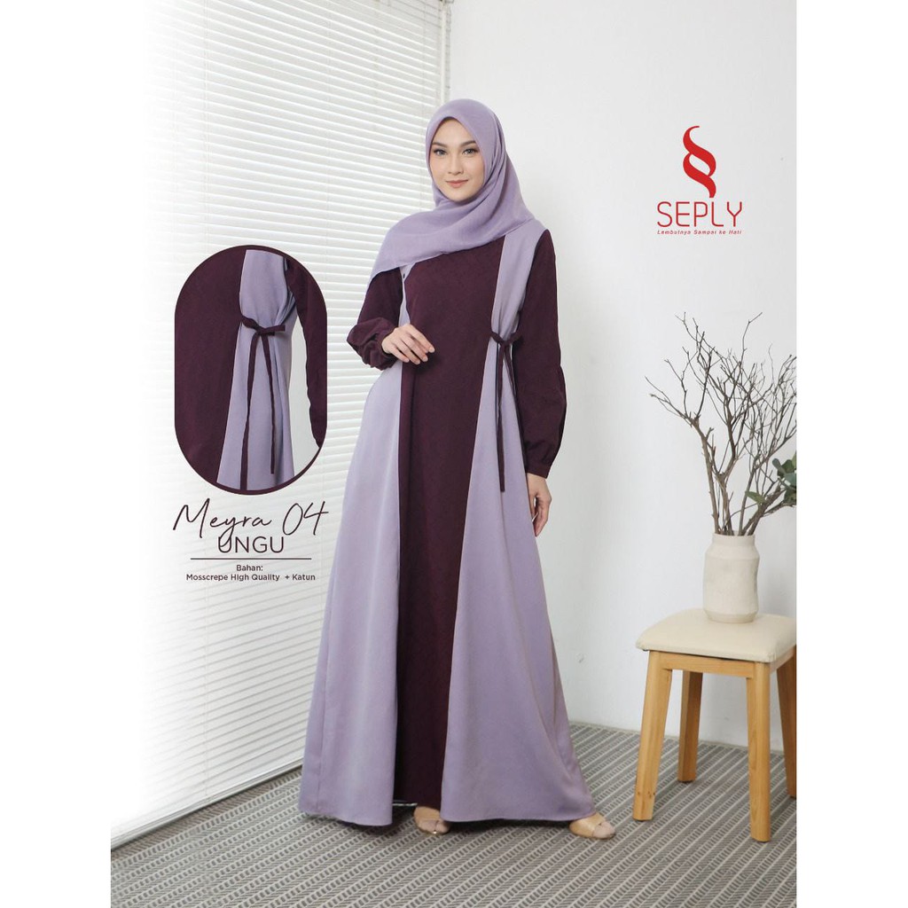 BISA COD - Gamis Katun Original SEPLY MEYRA 04 UNGU - BIRU