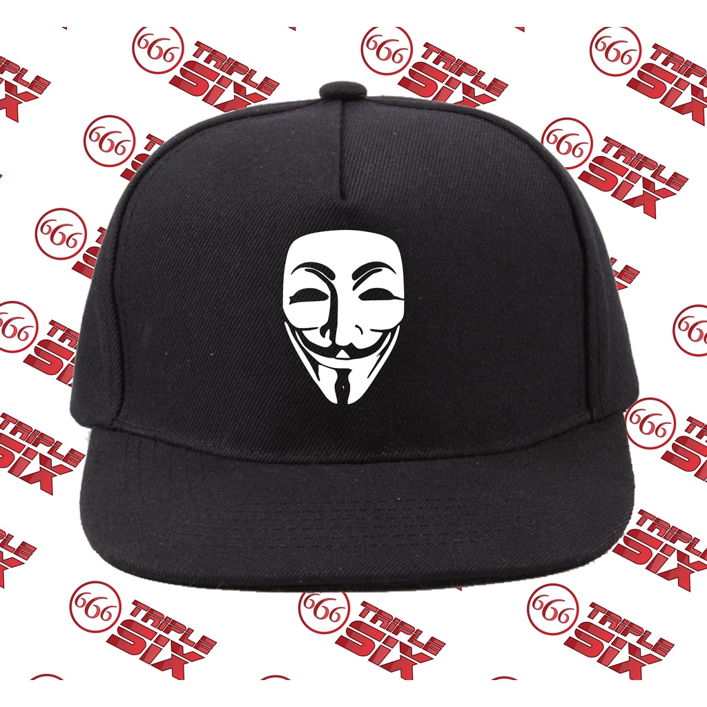 Topi Snapback Cotton Anonymous Hacker Mask