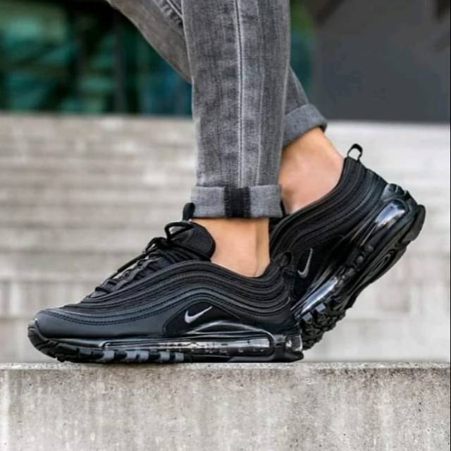 TERMURAH-SEPATU NIKE AIRMAX AIRMAX 97 TRIPLE BLACK PREMIUM QUALITY