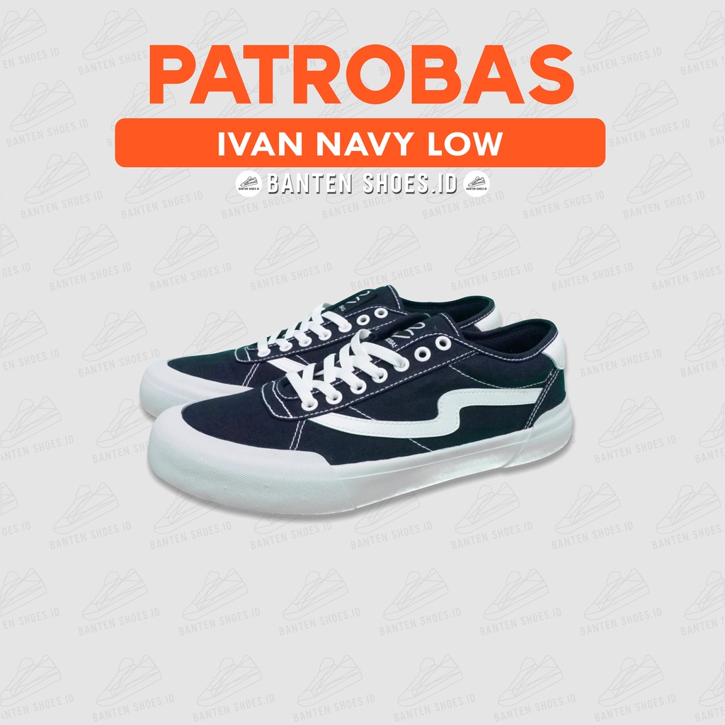 Sepatu Patrobas Ivan Low Navy Original | Sneakers Casual Pria Wanita Murah