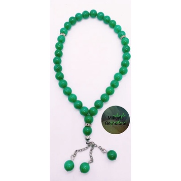 TASBIH BATU GIOK HIJAU 33 BUTIR 8 MM 100% NATURAL