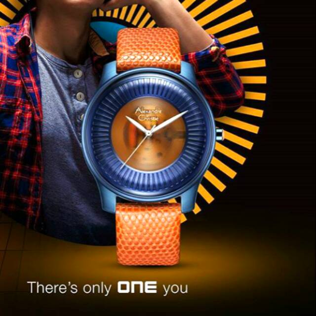 Jam Tangan Alexandre Christie AC 8532 MH Orange biru cewek cowok