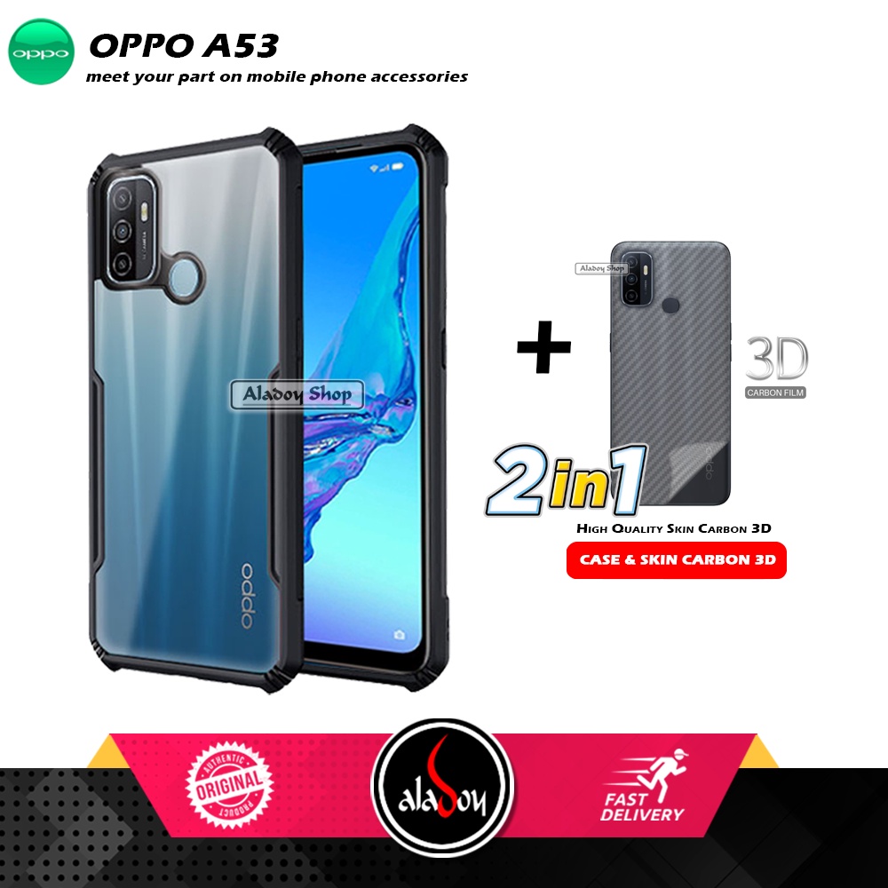 Case OPPO A53 Armor Fusion Transparent Casing Free Skin Carbon 3D