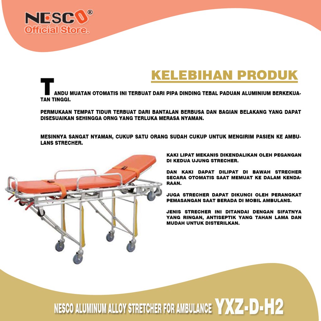 Nesco Aluminum Alloy Stretcher For Ambulance, Type Yxz-D-H2