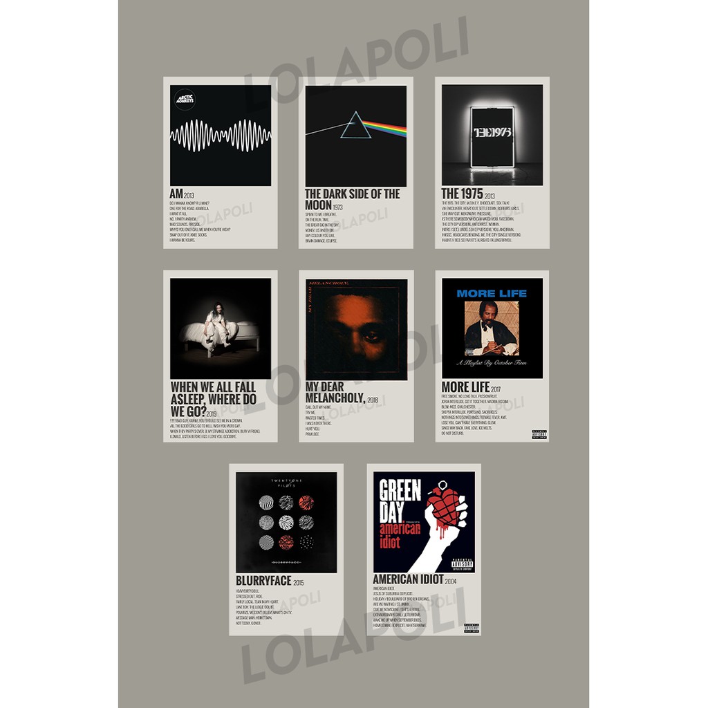 Paket Poster Aesthetic Cover Album (8pcs)