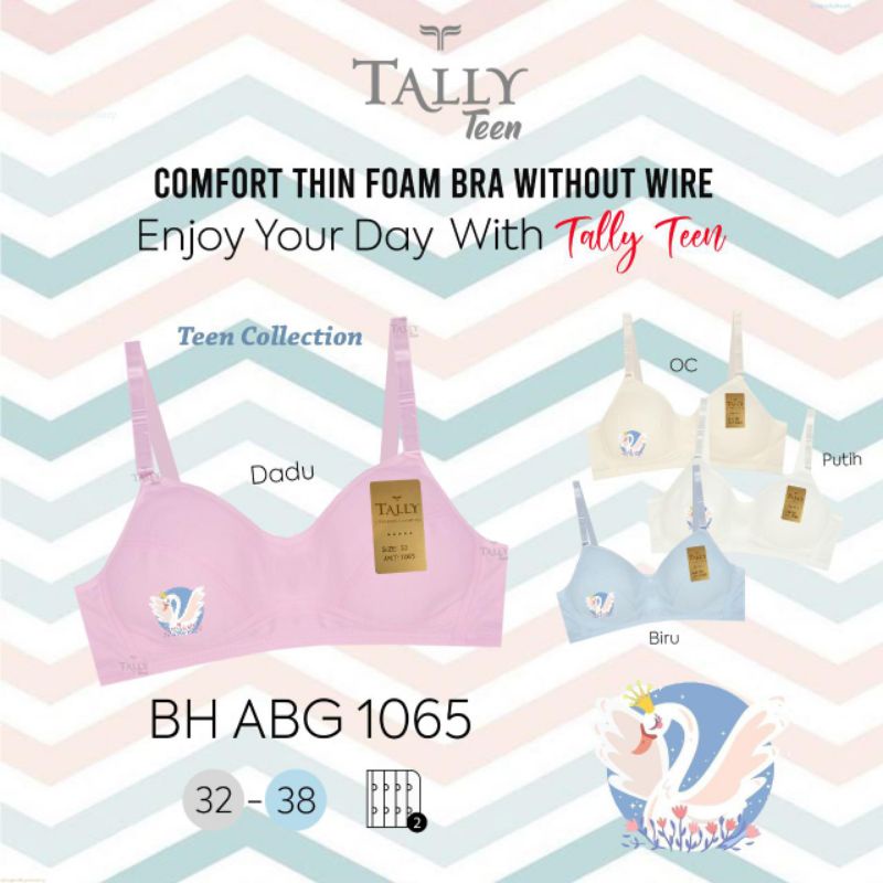 TALLY BRA BH REMAJA ABG 1065 | TANPA KAWAT | TANPA BUSA | SIZE 32 - 38