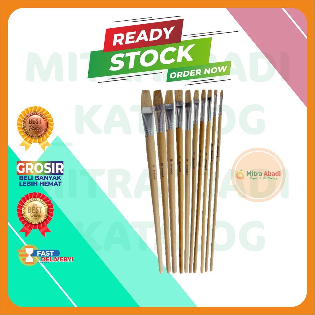 

KUAS CAT KUAS GAMBAR KUAS LUKIS KUAS SENI LEGONG GAGANG PUTIH 579 SET 2 PCS